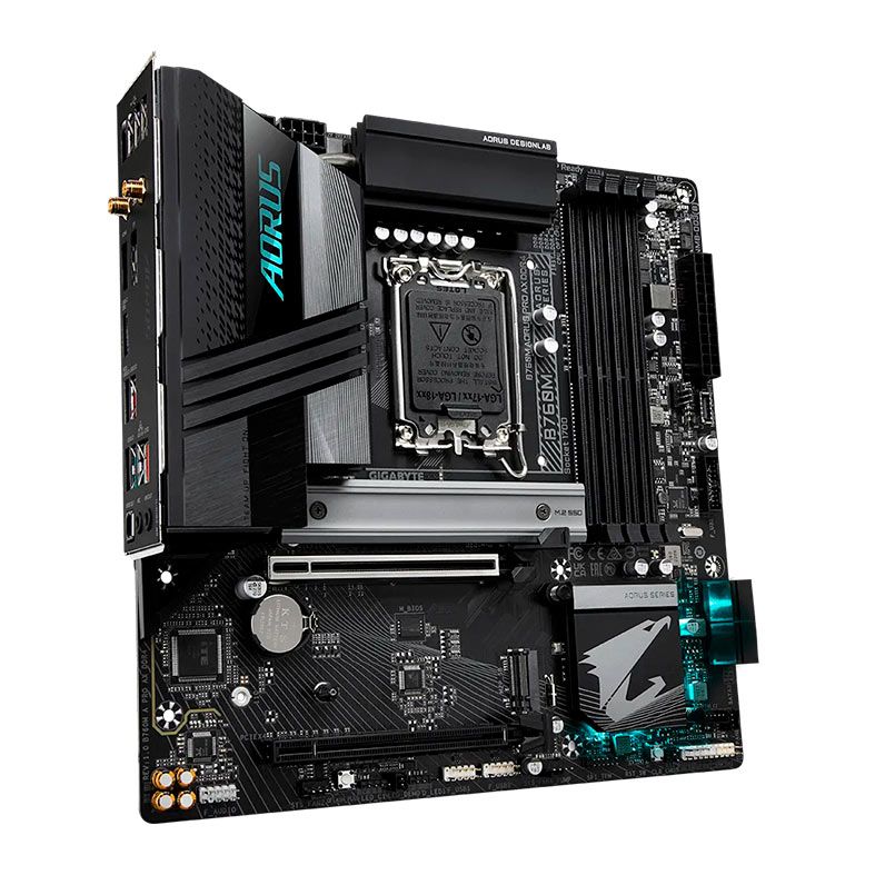 Placa Mae Gigabyte B760M Aorus Pro AX DDR4, WiFi, LGA 1700, M-ATX, Chipset Intel B760, B760M-A-PRO-AX-DDR4