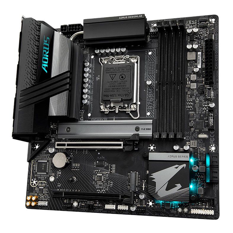 Placa Mae Gigabyte B760M Aorus Pro AX, WiFi, DDR5, LGA 1700, M-ATX, Chipset Intel B760, B760M-AORUS-PRO-AX