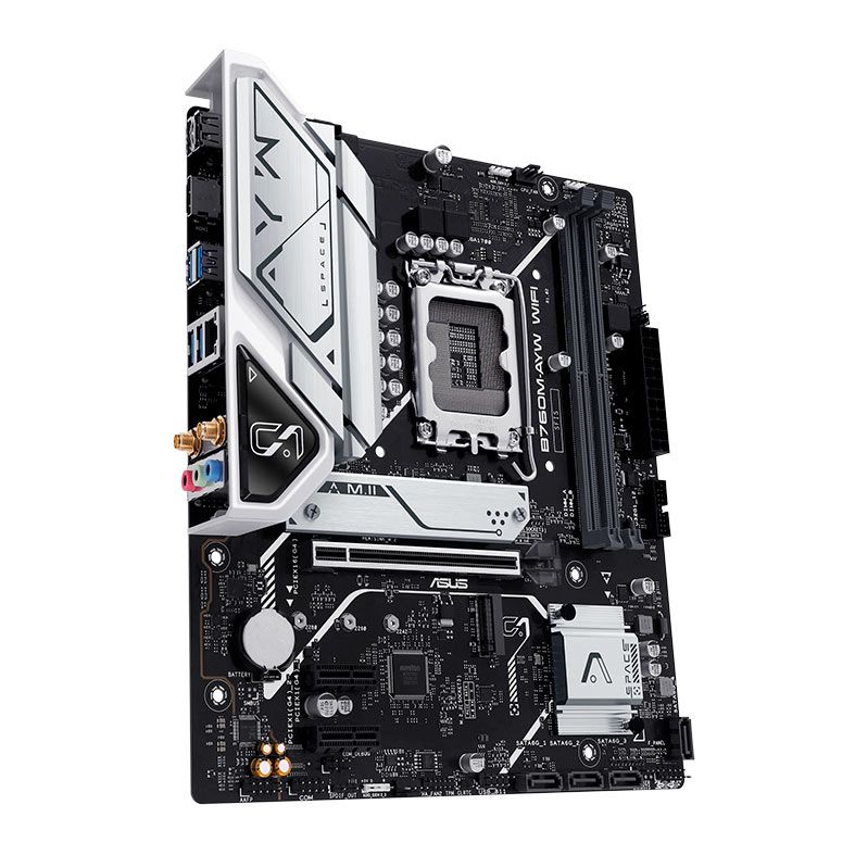 Placa Mae Asus B760M-AYW WIFI, DDR5, Socket LGA 1700, M-ATX, Chipset Intel B760, B760M-AYW-WIFI