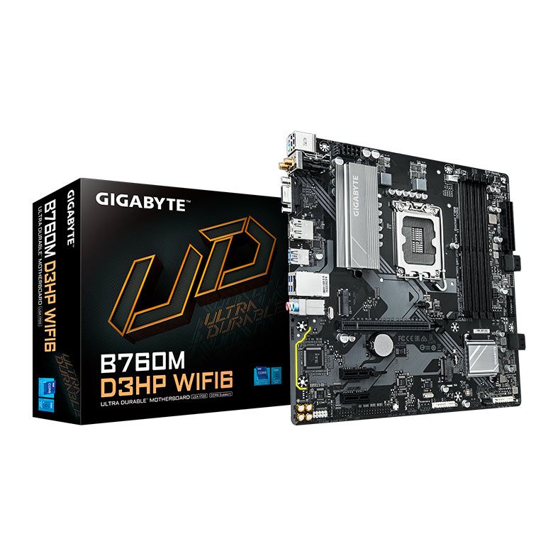 Placa Mae Gigabyte B760M D3HP WIFI6, DDR5, LGA1700, M-ATX, Chipset Intel B760, B760M-D3HP-WIFI6