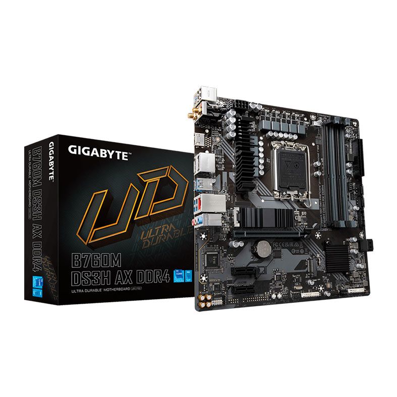 Placa Mae Gigabyte B760M DS3H AX DDR4, WiFi, Socket LGA 1700, M-ATX, Chipset Intel B760, B760M-DS3H-AX-DDR4