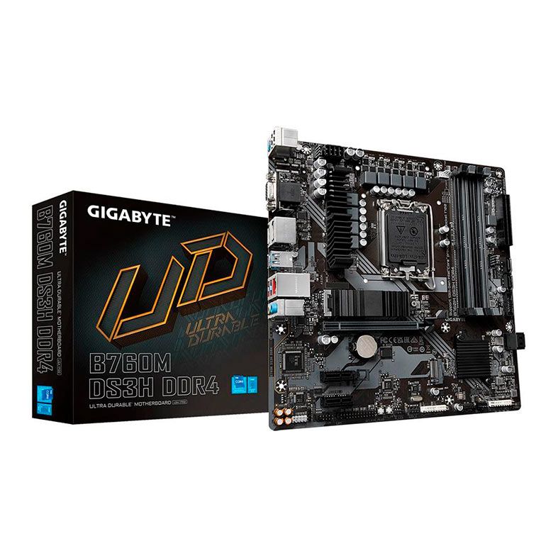Placa Mae Gigabyte B760M DS3H DDR4, Socket LGA 1700, M-ATX, Chipset Intel B760, B760M-DS3H-DDR4