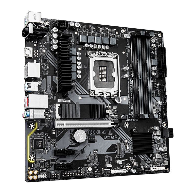 Placa Mae Gigabyte B760M DS3H WIFI6E Gen5, DDR4, LGA1700, M-ATX, Chipset Intel B760, B760M-DS3H-WF6E-D4-G5