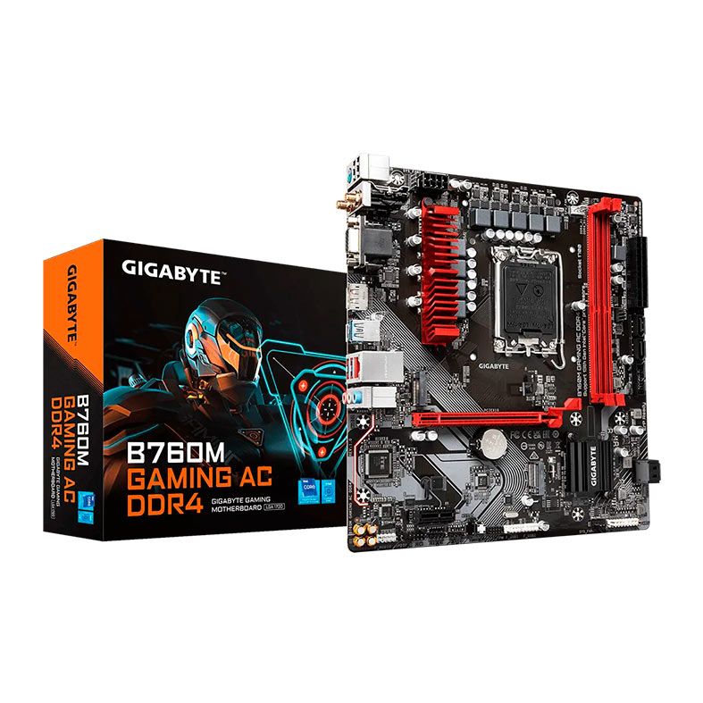 Placa Mae Gigabyte B760M Gaming AC, Wifi, DDR4, LGA1700, ATX, Socket Intel B760M, B760M-GAMING-AC-DDR4
