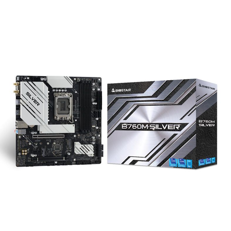 Placa Mae Biostar B760M-SILVER, DDR5, Socket LGA1700, M-ATX, Chipset Intel B760, B760M-SILVER