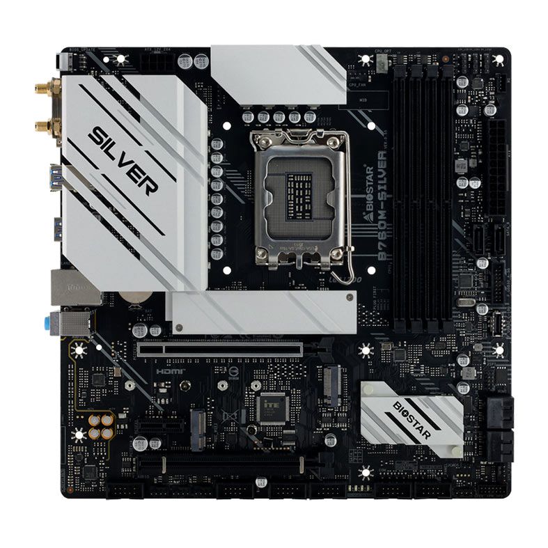 Placa Mae Biostar B760M-SILVER, DDR5, Socket LGA1700, M-ATX, Chipset Intel B760, B760M-SILVER