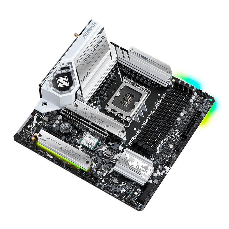 Placa Mae AsRock B760M Steel Legend WiFi, DDR5, LGA 1700, M-ATX, Chipset Intel B760, B760M-STEEL-LEGEND-WIFI