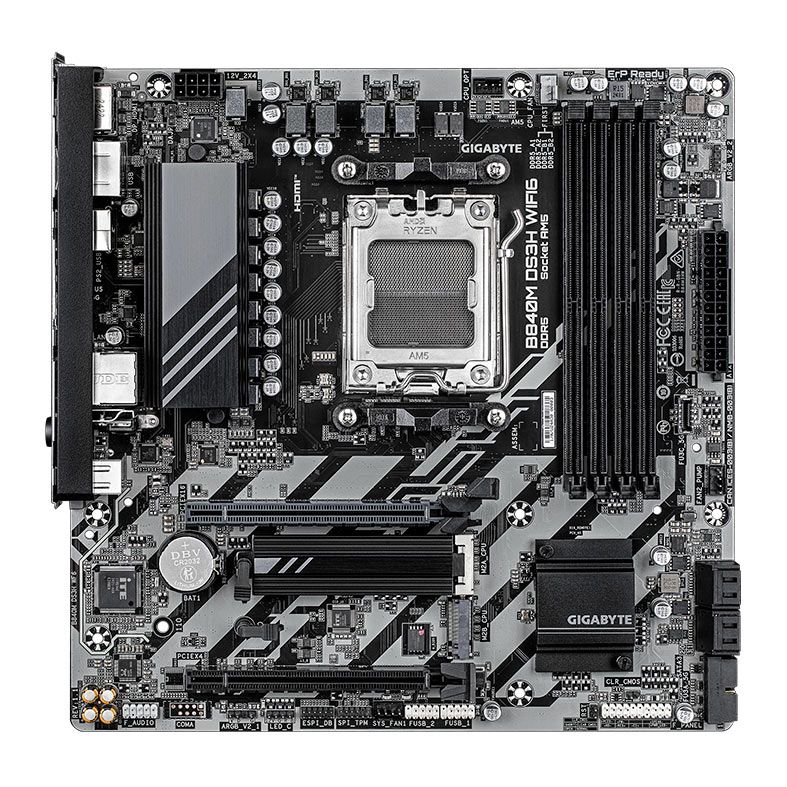 Placa Mae Gigabyte B840M DS3H WIFI6, DDR5, Socket AMD AM5, M-ATX, Chipset AMD B840, B840M-DS3H-WF6