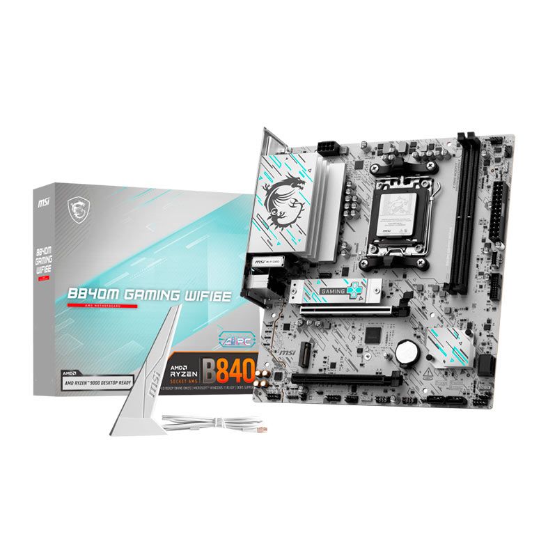 Placa Mae MSI B840M Gaming WiFi6E, DDR5, Socket AMD AM5, M-ATX, Chipset AMD B840, B840M-GAMING-WIFI6E