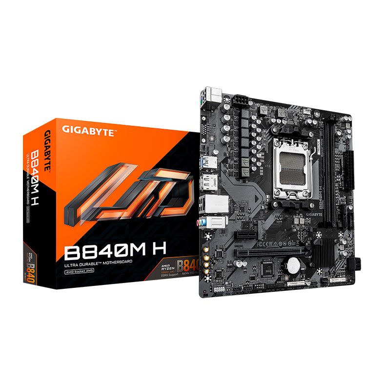 Placa Mae Gigabyte B840M H, DDR5, Socket AMD AM5, M-ATX, Chipset AMD B840, B840M-H