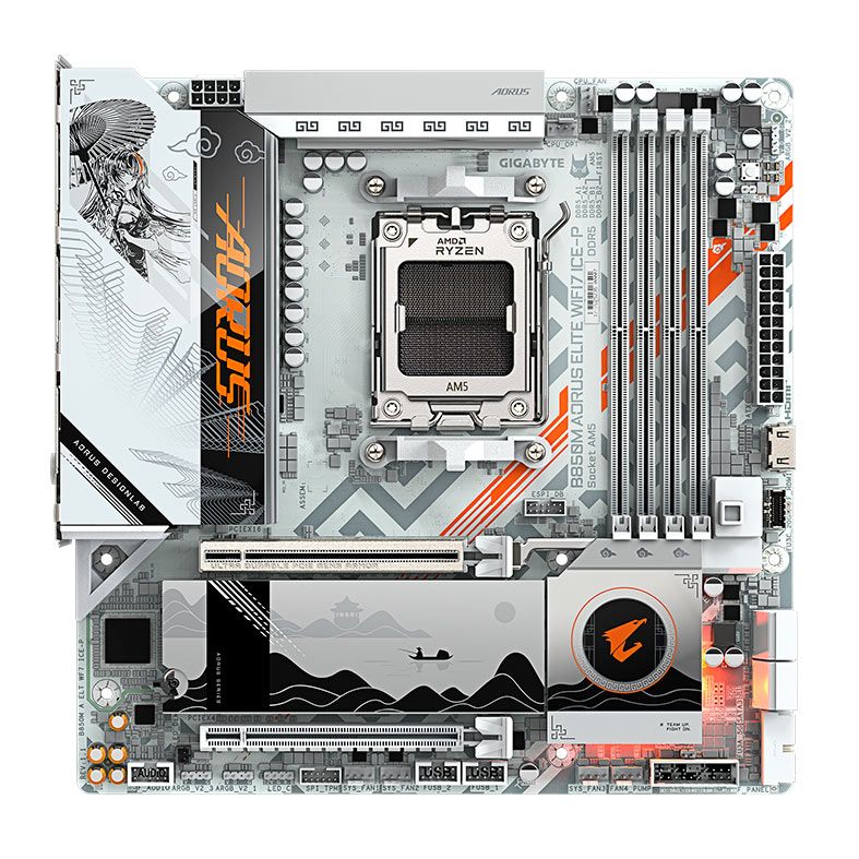 Placa Mae Gigabyte B850M Aorus Elite WIFI7 ICE P, DDR5, Socket AMD AM5, M-ATX, Chipset AMD B850, B850M-A-ELT-WF7-ICE-P
