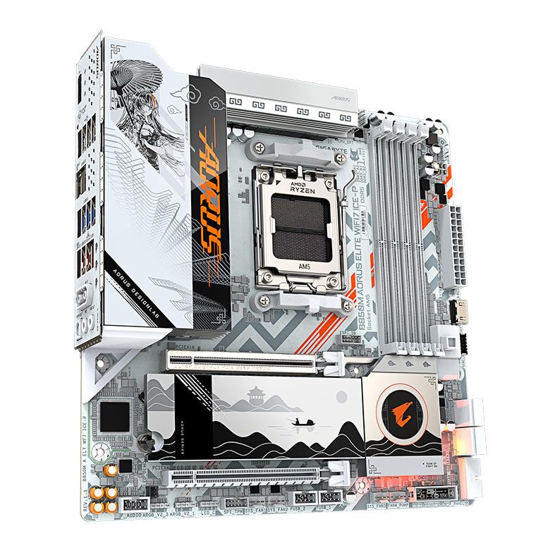 Placa Mae Gigabyte B850M Aorus Elite WIFI7 ICE P, DDR5, Socket AMD AM5, M-ATX, Chipset AMD B850, B850M-A-ELT-WF7-ICE-P