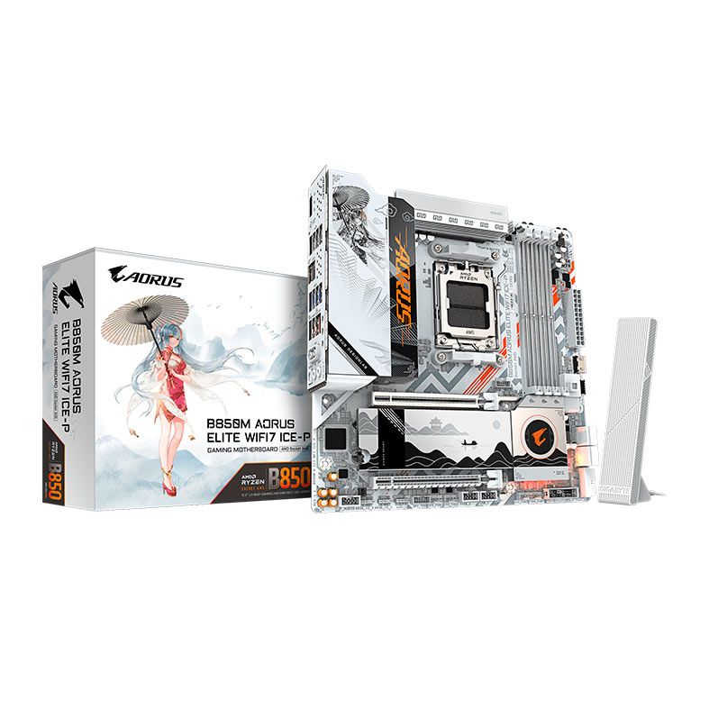 Placa Mae Gigabyte B850M Aorus Elite WIFI7 ICE P, DDR5, Socket AMD AM5, M-ATX, Chipset AMD B850, B850M-A-ELT-WF7-ICE-P