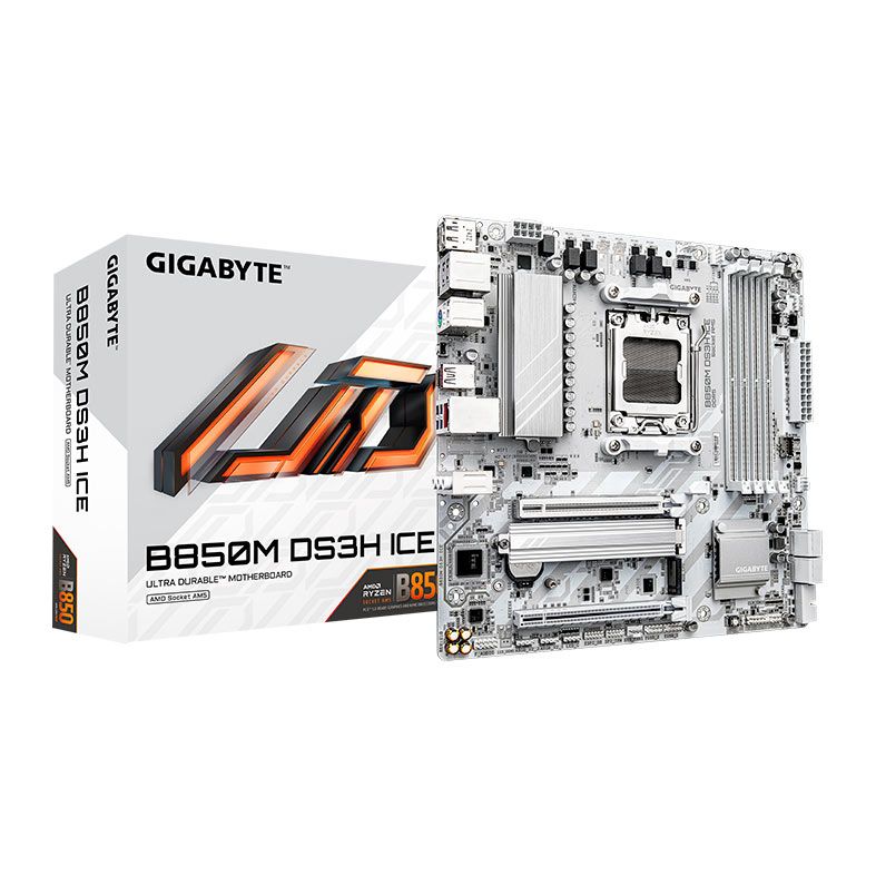 Placa Mae Gigabyte B850M DS3H ICE, DDR5, Socket AMD AM5, M-ATX, Chipset AMD B850, B850M-DS3H-ICE