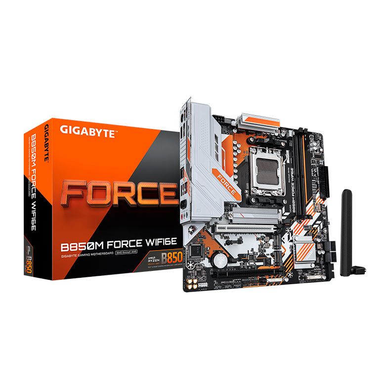 Placa Mae Gigabyte B850M Force WIFI6E, DDR5, Socket AMD AM5, M-ATX, Chipset AMD B850, B850M-FORCE-WF6E