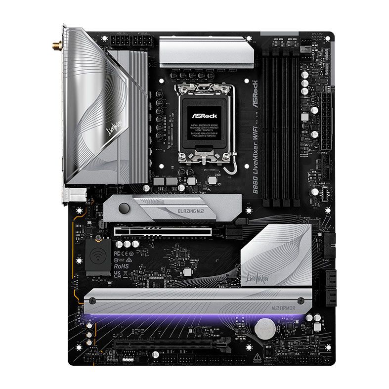 Placa Mae AsRock B860 LiveMixer WiFi, DDR5, LGA 1851, ATX, Chipset Intel B860, B860-LIVEMIXER-WIFI