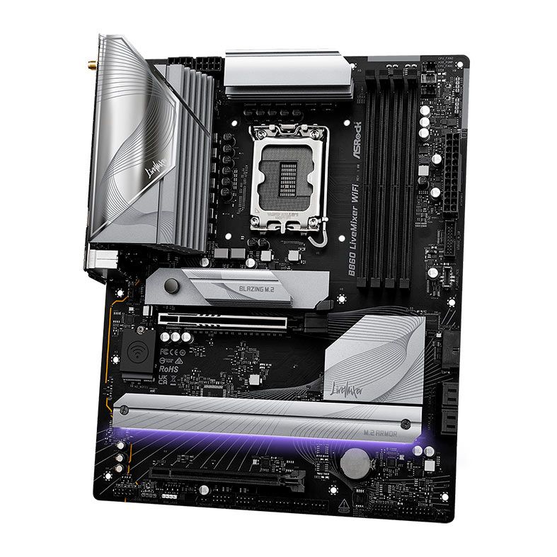 Placa Mae AsRock B860 LiveMixer WiFi, DDR5, LGA 1851, ATX, Chipset Intel B860, B860-LIVEMIXER-WIFI