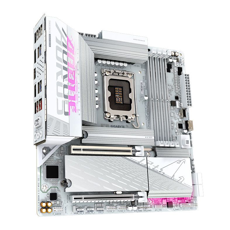 Placa Mae Gigabyte B860M Aorus Elite WIFI6E Ice, DDR5, LGA1851, M-ATX, Chipset Intel B860, B860M-A-ELITE-WIFI6E-ICE