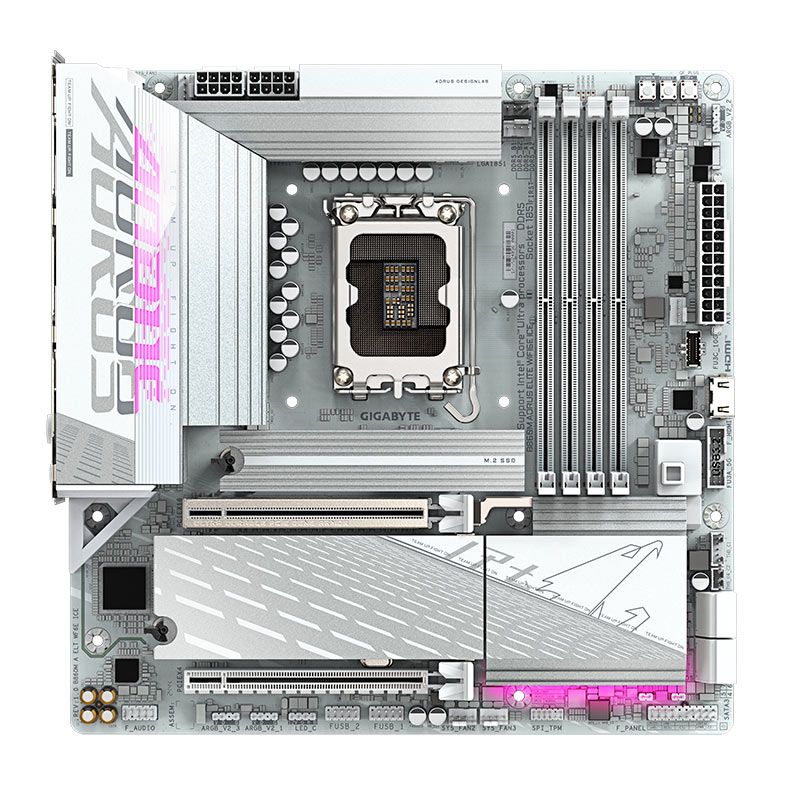 Placa Mae Gigabyte B860M Aorus Elite WIFI6E Ice, DDR5, LGA1851, M-ATX, Chipset Intel B860, B860M-A-ELITE-WIFI6E-ICE