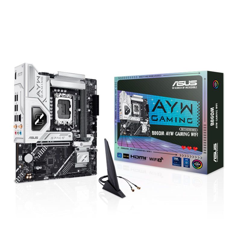 Placa Mae Asus B860M AYW Gaming WiFi, DDR5, LGA1851, M-ATX, Chipset Intel B860, B860M-AYW-GAMING-WIFI