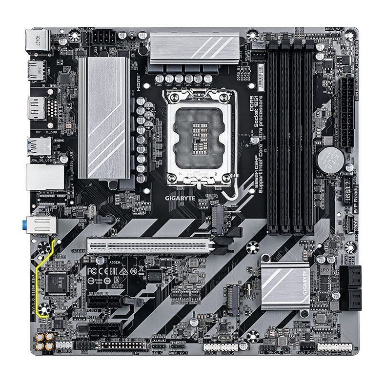 Placa Mae Gigabyte B860M D3HP, DDR5, LGA1851, M-ATX, Chipset Intel B860, B860M-D3HP