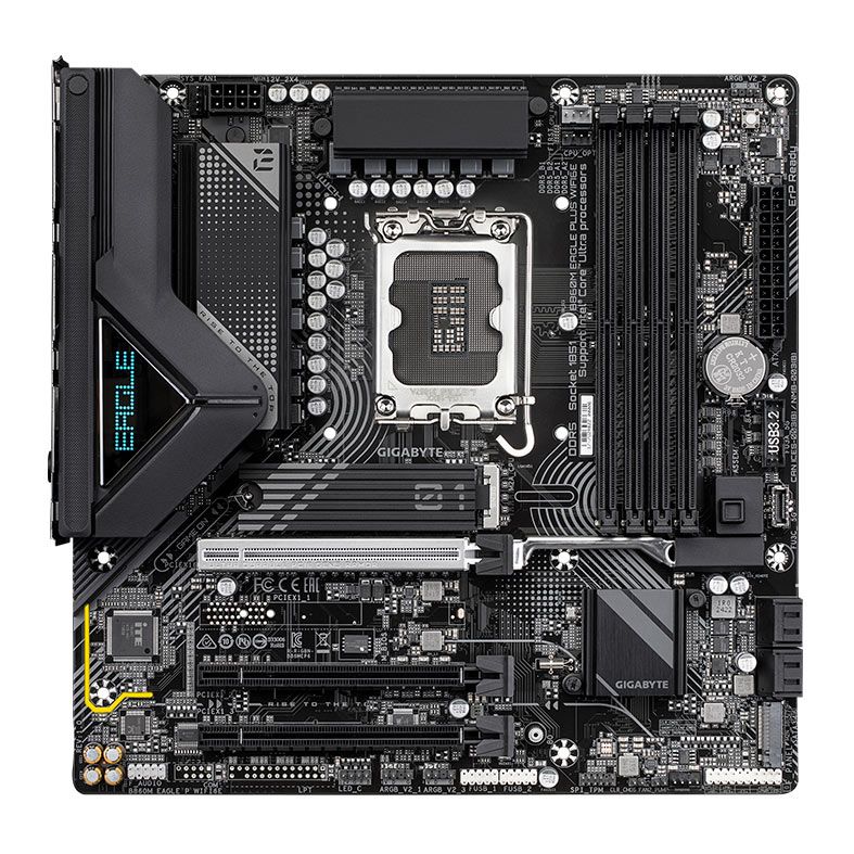 Placa Mae Gigabyte B860M Eagle Plus WIFI6E, DDR5, LGA1851, M-ATX, Chipset Intel B860, B860M-EAGLE-PLUS-WIFI6E