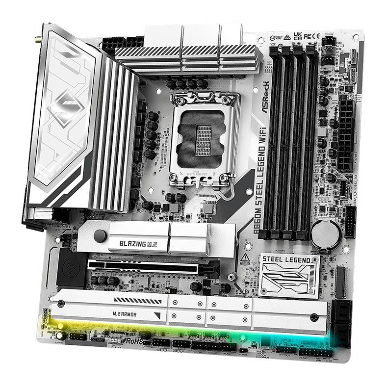 Placa Mae AsRock B860M Steel Legend WiFI, DDR5, LGA1851, M-ATX, Chipset Intel B860, B860M-STEEL-LEGEND-WIFI