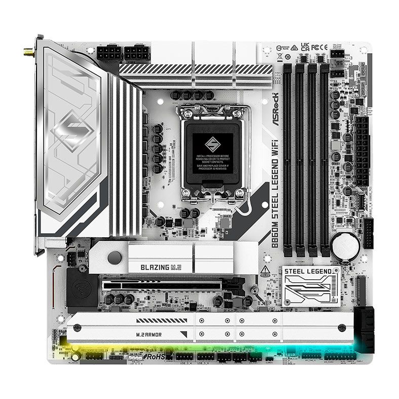 Placa Mae AsRock B860M Steel Legend WiFI, DDR5, LGA1851, M-ATX, Chipset Intel B860, B860M-STEEL-LEGEND-WIFI