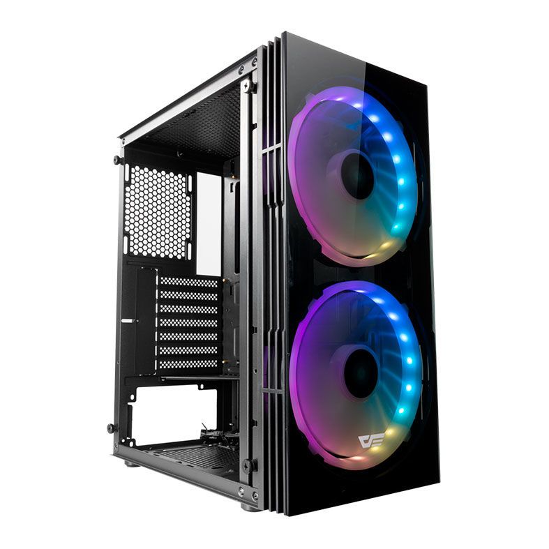 Gabinete Gamer Aigo DarkFlash BF1, Lateral/Frontal Vidro, Com 2 Fans, Preto, AIGO DARKFLASH BF1