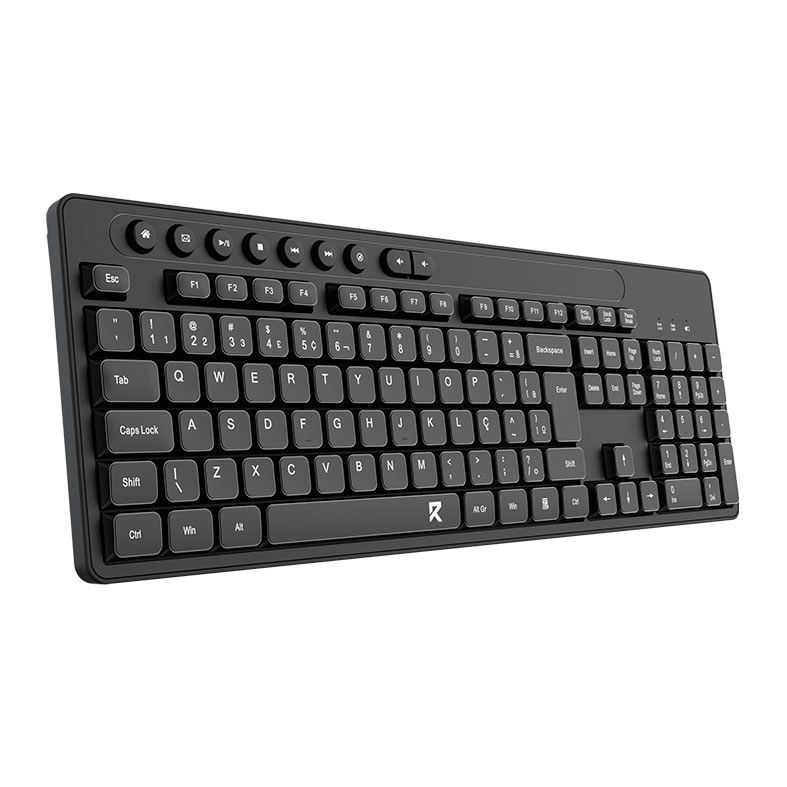 Teclado Redragon BK-7094, ABNT2, Wireless, Preto, BK-7094-PT