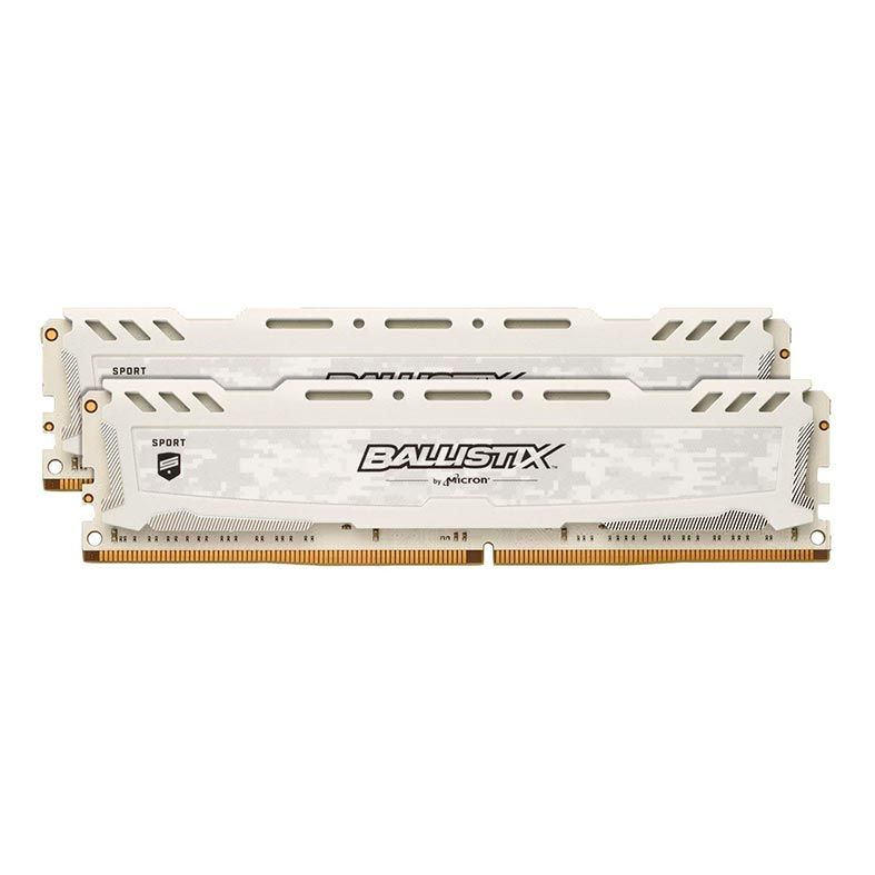 Memoria Crucial Ballistix Sport LT 8GB (2x4) DDR4 2666Mhz Branca, BLS2K4G4D26BFSC