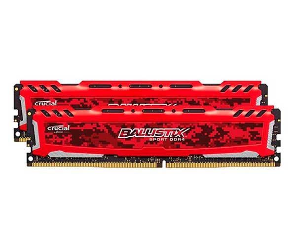 Memoria Crucial Ballistix Sport LT 16GB (2x8) DDR4 2400MHz Vermelha, BLS2K8G4D240FSEK