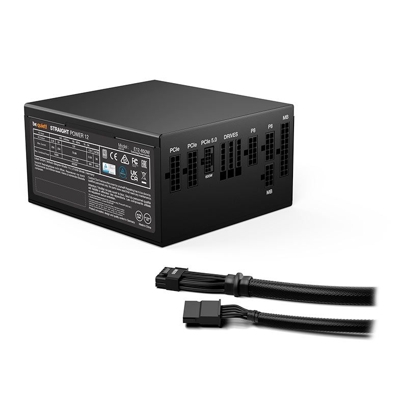 Fonte Be Quiet! Straight Power 12, 850W, ATX 3.0, PCIe 5.0, Full-Modular, 80 Plus Platinum, Preto, BN526