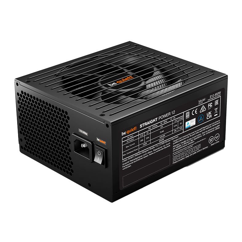 Fonte Be Quiet! Straight Power 12, 850W, ATX 3.0, PCIe 5.0, Full-Modular, 80 Plus Platinum, Preto, BN526
