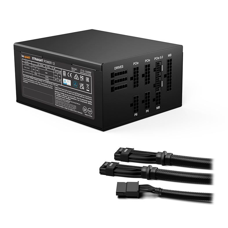 Fonte Be Quiet! Straight Power 12, 1500W, ATX 3.0, PCIe 5.0, Full-Modular, 80 Plus Platinum, Preto, BN529