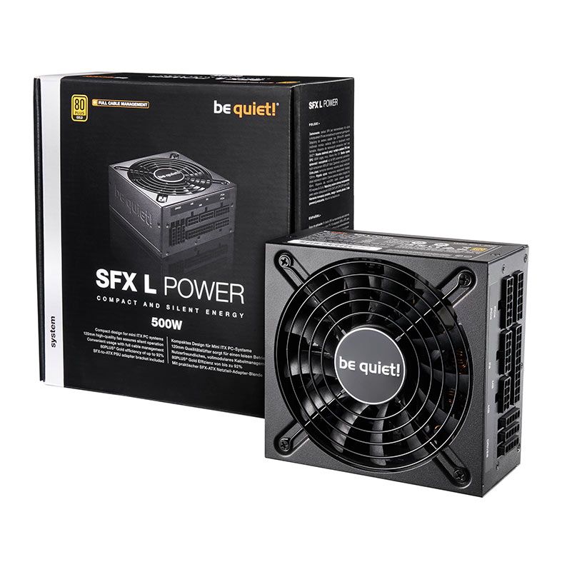 ITC Mini-ITX 黒鼓 & 80Plus Gold 400W SFX電源 Fonte Be Quiet! SFX L Power, 500W, 80 Plus Gold, Preto, BN638 | Pichau