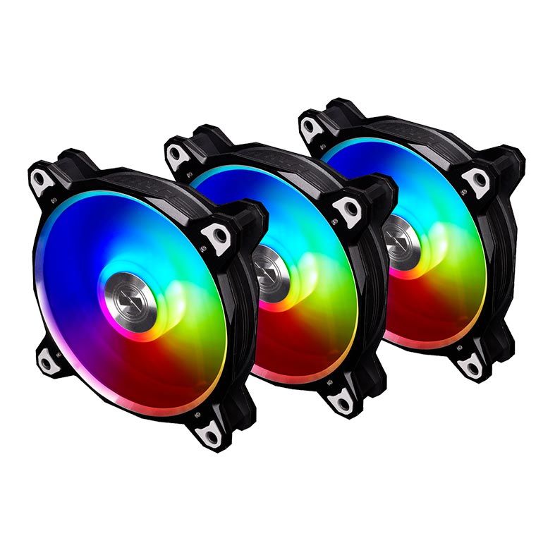 Kit Ventoinhas Lian Li BR Digital RGB Aluminum 3x120mm Preto, BR DIGITAL-3R B