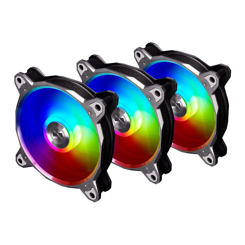 Kit Ventoinhas Lian Li BR Digital RGB Aluminum 3x120mm Cinza, BR DIGITAL-3R G