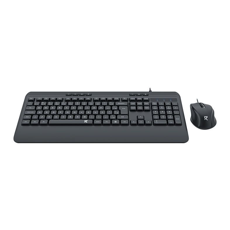 Kit Teclado e Mouse Redragon R Office, Teclado Membrana, Mouse 2400DPI, Preto, BS-7642