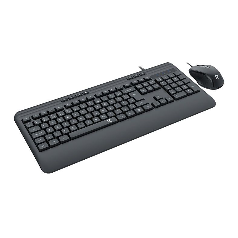 Kit Teclado e Mouse Redragon R Office, Teclado Membrana, Mouse 2400DPI, Preto, BS-7642