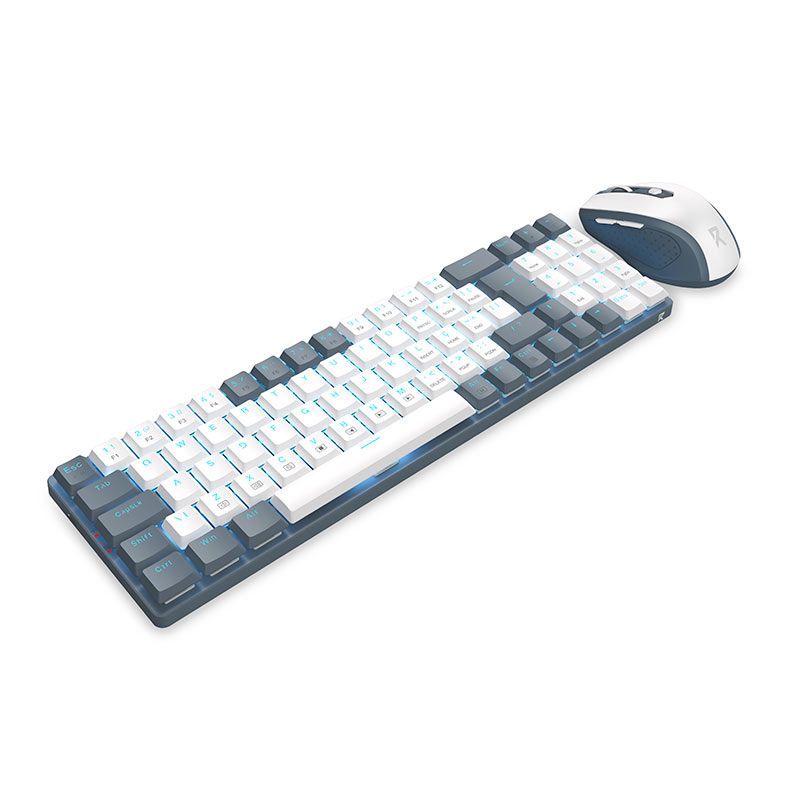 Combo Gamer Redragon BS-8772, Wireless, Teclado ABNT2, Mouse 2400DPI, Cinza e Branco, BS-8772-GW