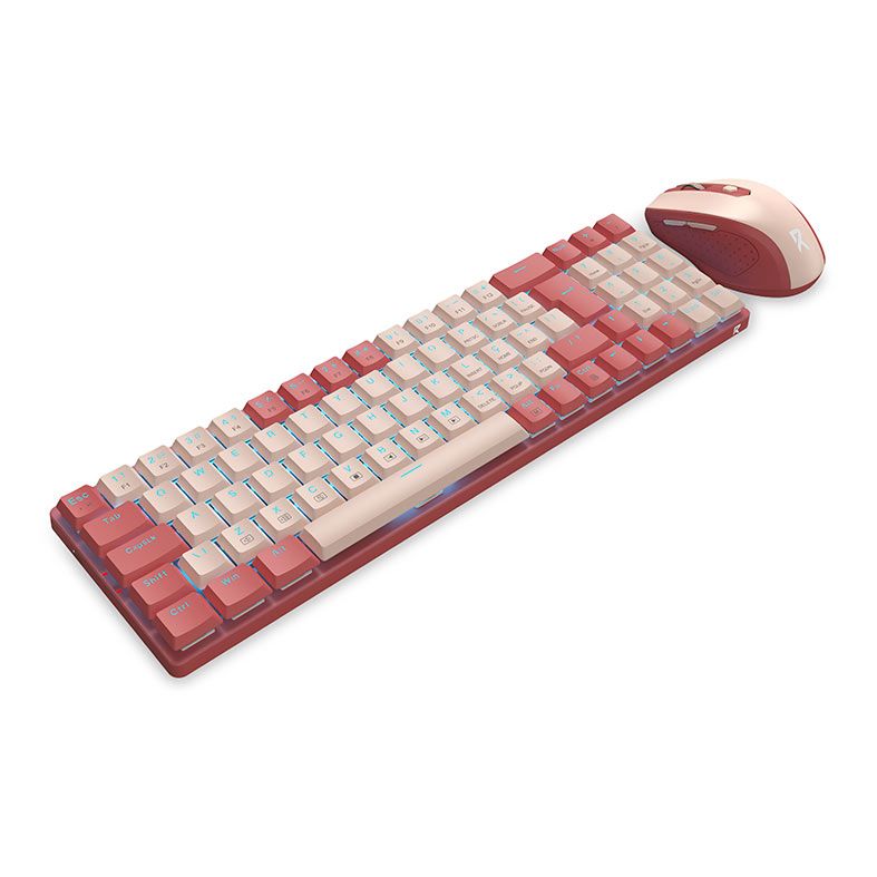 Combo Gamer Redragon BS-8772, Wireless, Teclado ABNT2, Mouse 2400DPI, Rosa, BS-8772-RP