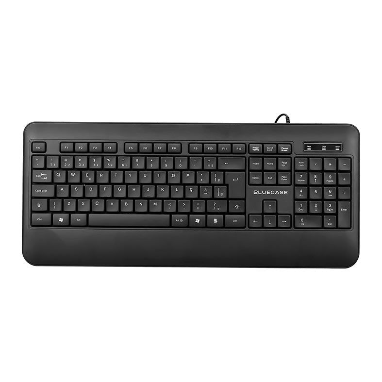Teclado Membrana Bluecase BT131B, C/Apoio, USB, Preto, BT131B