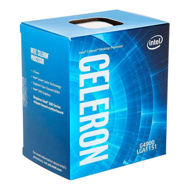 Processador Intel Celeron G4900, 2-Core, 2-Threads, 3.1GHz, Cache 2MB, LGA1151, BX80684G4900
