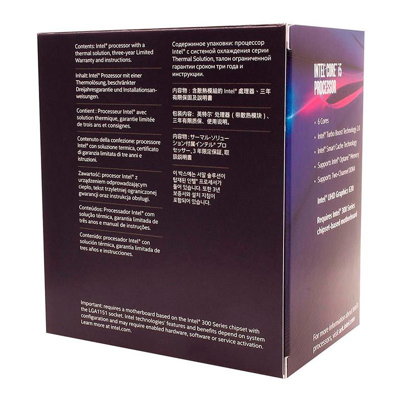 Processador Intel Core i5-8400 Hexa-Core 2.8GHz (4GHz Turbo) 9MB Cache LGA1151, BX80684I58400