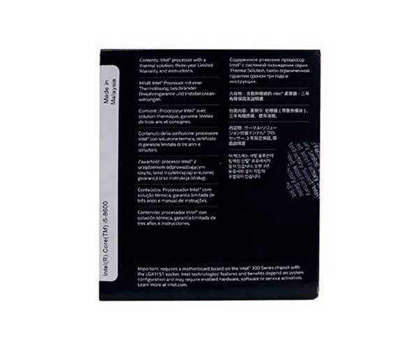 Processador Intel Core i5-8600, 6-Core, 6-Threads, 3.1GHz (4.3GHz Turbo), Cache 9MB, LGA1151, BX80684I58600
