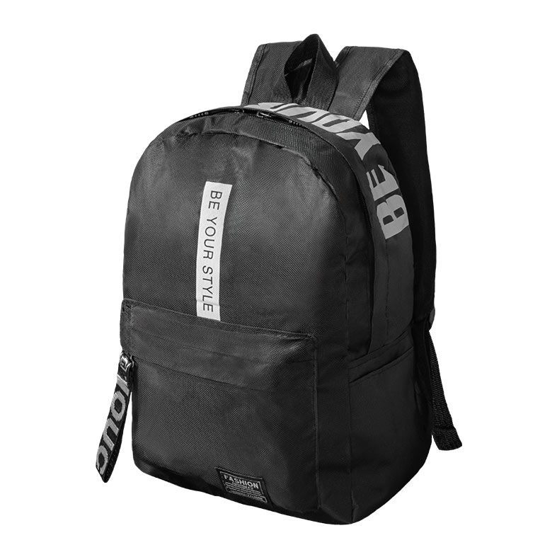 Mochila BYS, Nylon, Preto e Branco, BYS-BPC-2410