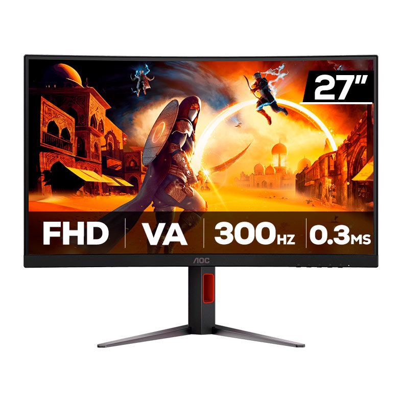 Monitor Gamer AOC Agon G4Z 27, 27 Pol, VA, Curvo, FHD, 0.3ms, 300Hz, FreeSync Premium, HDMI/DP, C27G4Z