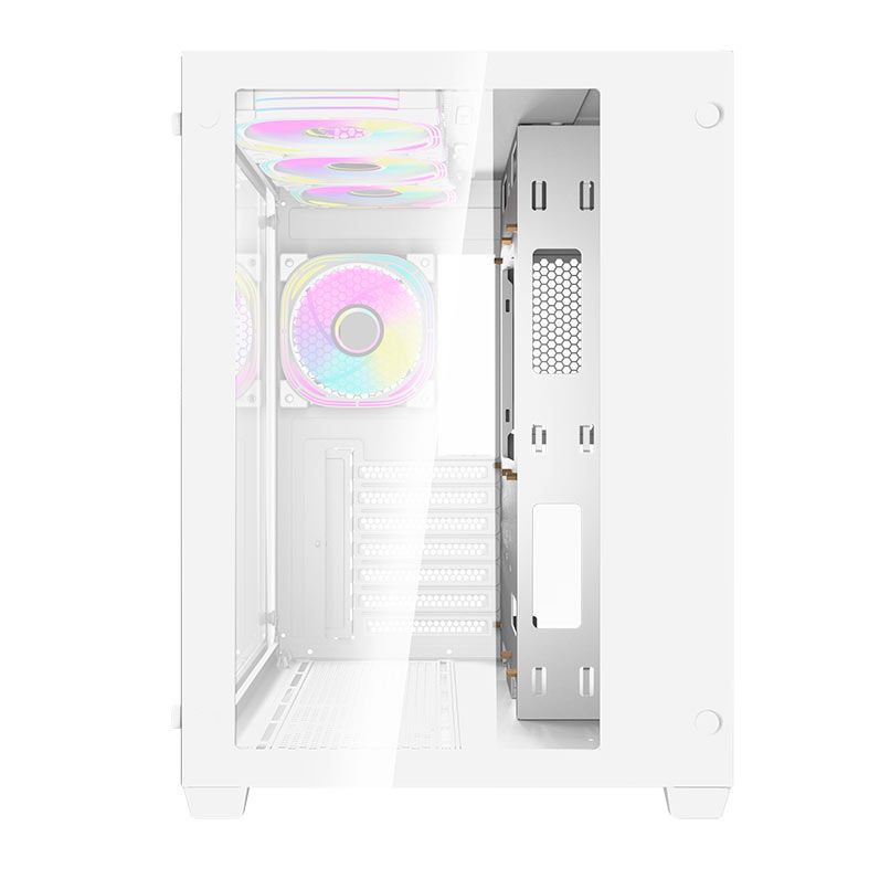 Gabinete Gamer Aigo Darkflash C285, ARGB, Mid-Tower, Lateral de Vidro, Com 4 Fans, Branco, C285-WH-4F