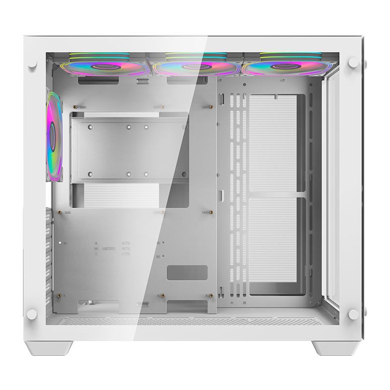 Gabinete Gamer Aigo Darkflash C285, ARGB, Mid-Tower, Lateral de Vidro, Com 4 Fans, Branco, C285-WH-4F